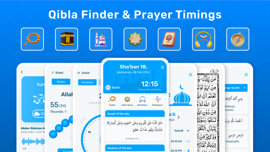 اسکرین شات برنامه Qibla Finder & Prayer timings 1