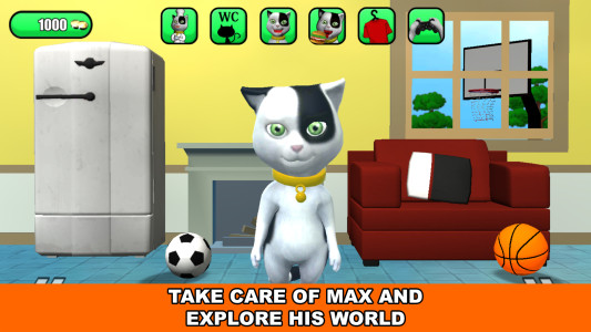 اسکرین شات 1 برنامه Talking Baby Cat Max Pet Games
