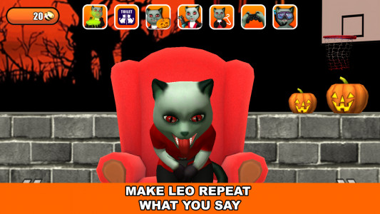 اسکرین شات برنامه Talking Cat Leo Halloween Fun 7