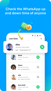 اسکرین شات برنامه WaLastseen：WhatsApp Tracker 2