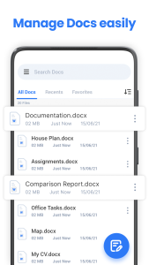 اسکرین شات 1 برنامه Word Reader & Docs Creator