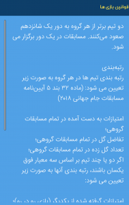 اسکرین شات برنامه جام جهانی 2018(روسیه)+نتایج کامل 5