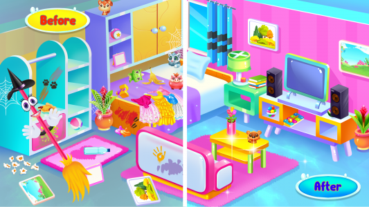 اسکرین شات 4 برنامه Princess Doll House Cleaning