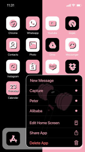 اسکرین شات 6 برنامه Wow DarkPink Theme - Icon Pack