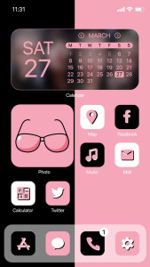 اسکرین شات 1 برنامه Wow DarkPink Theme - Icon Pack
