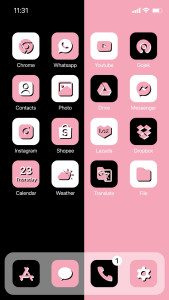 اسکرین شات 2 برنامه Wow DarkPink Theme - Icon Pack