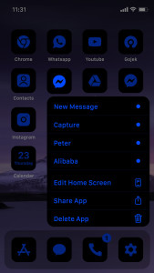 اسکرین شات 6 برنامه Wow Blue Dark Theme, Icon Pack