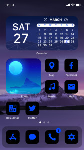 اسکرین شات 1 برنامه Wow Blue Dark Theme, Icon Pack