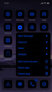 اسکرین شات برنامه Wow Blue Dark Theme, Icon Pack 6