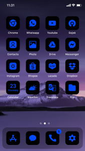 اسکرین شات 2 برنامه Wow Blue Dark Theme, Icon Pack