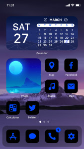 اسکرین شات برنامه Wow Blue Dark Theme, Icon Pack 1