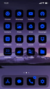 اسکرین شات برنامه Wow Blue Dark Theme, Icon Pack 2