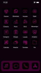اسکرین شات 2 برنامه Wow Pink Neon Theme, Icon Pack