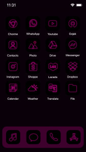 اسکرین شات برنامه Wow Pink Neon Theme, Icon Pack 2