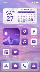 اسکرین شات 1 برنامه Wow Purple White - Icon Pack