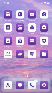 اسکرین شات برنامه Wow Purple White - Icon Pack 2