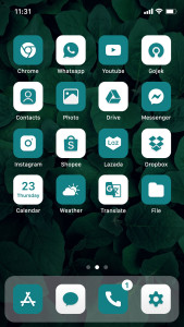 اسکرین شات 2 برنامه Wow Teal White - Icon Pack