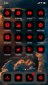 اسکرین شات 2 برنامه Wow Red Black Theme, Icon Pack