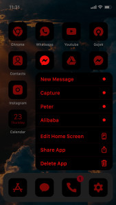 اسکرین شات 6 برنامه Wow Red Black Theme, Icon Pack