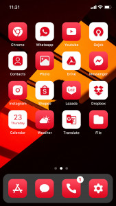 اسکرین شات برنامه Wow Red Theme  - Icon Pack 3