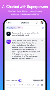 اسکرین شات برنامه Chatsonic - AI Chatbot 1