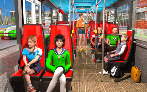 اسکرین شات 2 برنامه City School Bus Driving Games