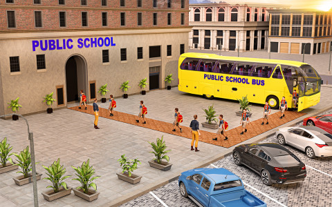 اسکرین شات 4 برنامه City School Bus Driving Games
