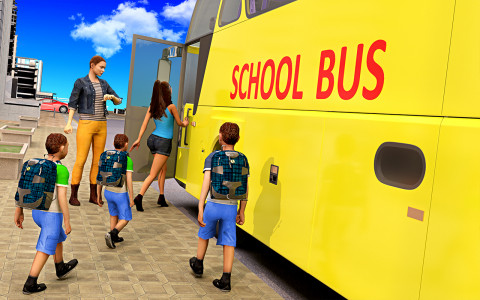 اسکرین شات 1 برنامه City School Bus Driving Games