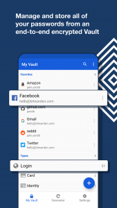اسکرین شات برنامه Bitwarden Password Manager 1