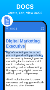 اسکرین شات 2 برنامه Docx Reader - Word, PDF, XLSX