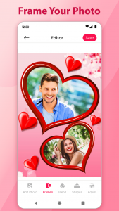 اسکرین شات برنامه Romantic Frames & Photo Editor 1