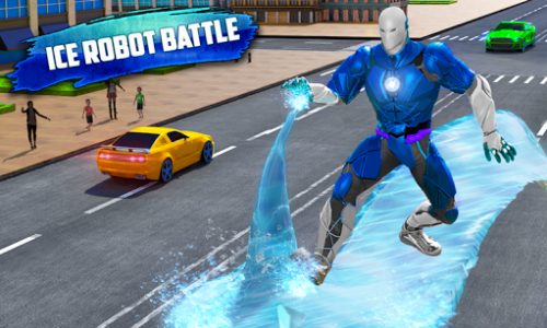 اسکرین شات برنامه Flying Ice hero Robot: Speed Hero Robot Games 2