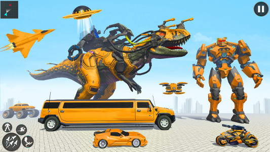 اسکرین شات برنامه Flying Dino Robot Car Games 1