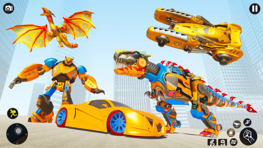 اسکرین شات برنامه Flying Dino Robot Car Games 5