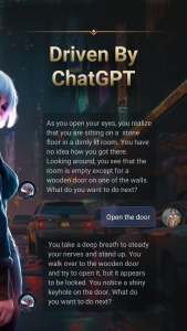 اسکرین شات برنامه AI Chat RPG Game build on GPT 3