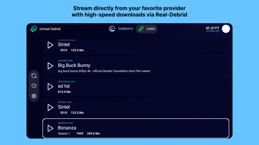 اسکرین شات برنامه Unreal Debrid: Stream torrents 8