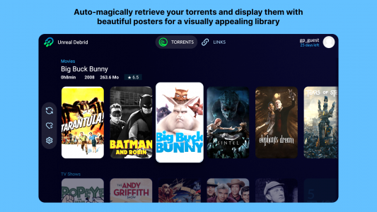 اسکرین شات 1 برنامه Unreal Debrid: Stream torrents