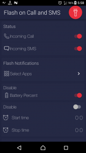 اسکرین شات برنامه Flash on Call and SMS 1