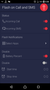 اسکرین شات 1 برنامه Flash on Call and SMS