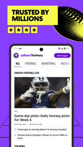 اسکرین شات 4 برنامه Yahoo Fantasy Football, Sports