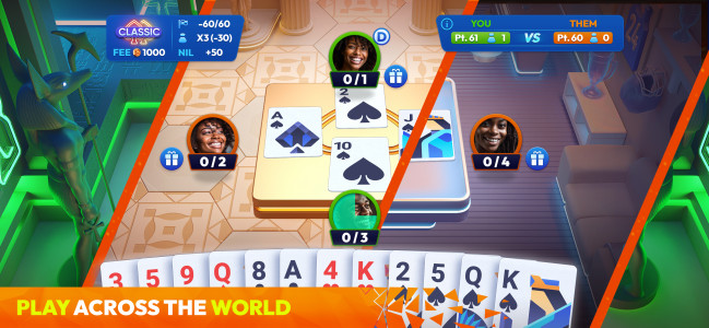 اسکرین شات بازی Spades Masters - Card Game 1