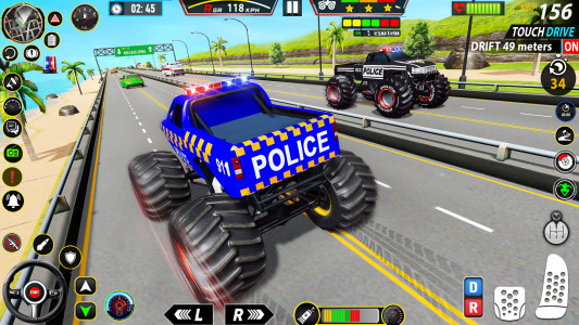 اسکرین شات برنامه Police Monster Truck Car Games 4