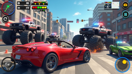 اسکرین شات 2 برنامه Police Monster Truck Car Games