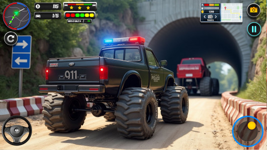اسکرین شات 5 برنامه Police Monster Truck Car Games