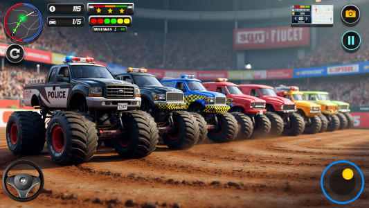 اسکرین شات 3 برنامه Police Monster Truck Car Games