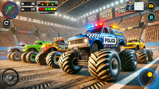اسکرین شات 4 برنامه Police Monster Truck Car Games