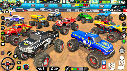 اسکرین شات برنامه Police Monster Truck Car Games 7