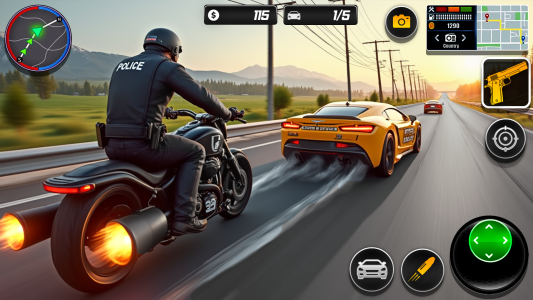 اسکرین شات 4 برنامه Police Moto Bike Chase Crime