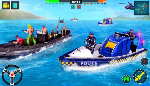 اسکرین شات برنامه Police Speed Boat Gangster Chase 3