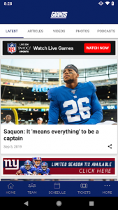 اسکرین شات برنامه New York Giants Mobile 5